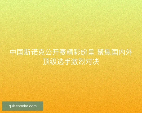 中国斯诺克公开赛精彩纷呈 聚焦国内外顶级选手激烈对决