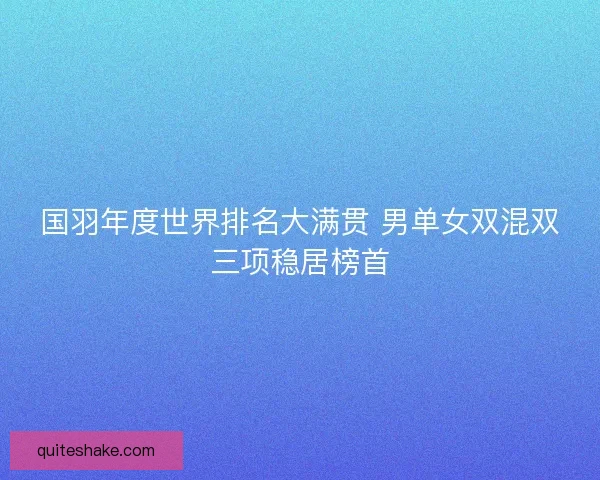 国羽年度世界排名大满贯 男单女双混双三项稳居榜首